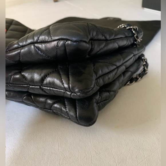 Chanel BLACK Large Jumbo Size 3-Accordion Flap Bag - Picture 10 of 12